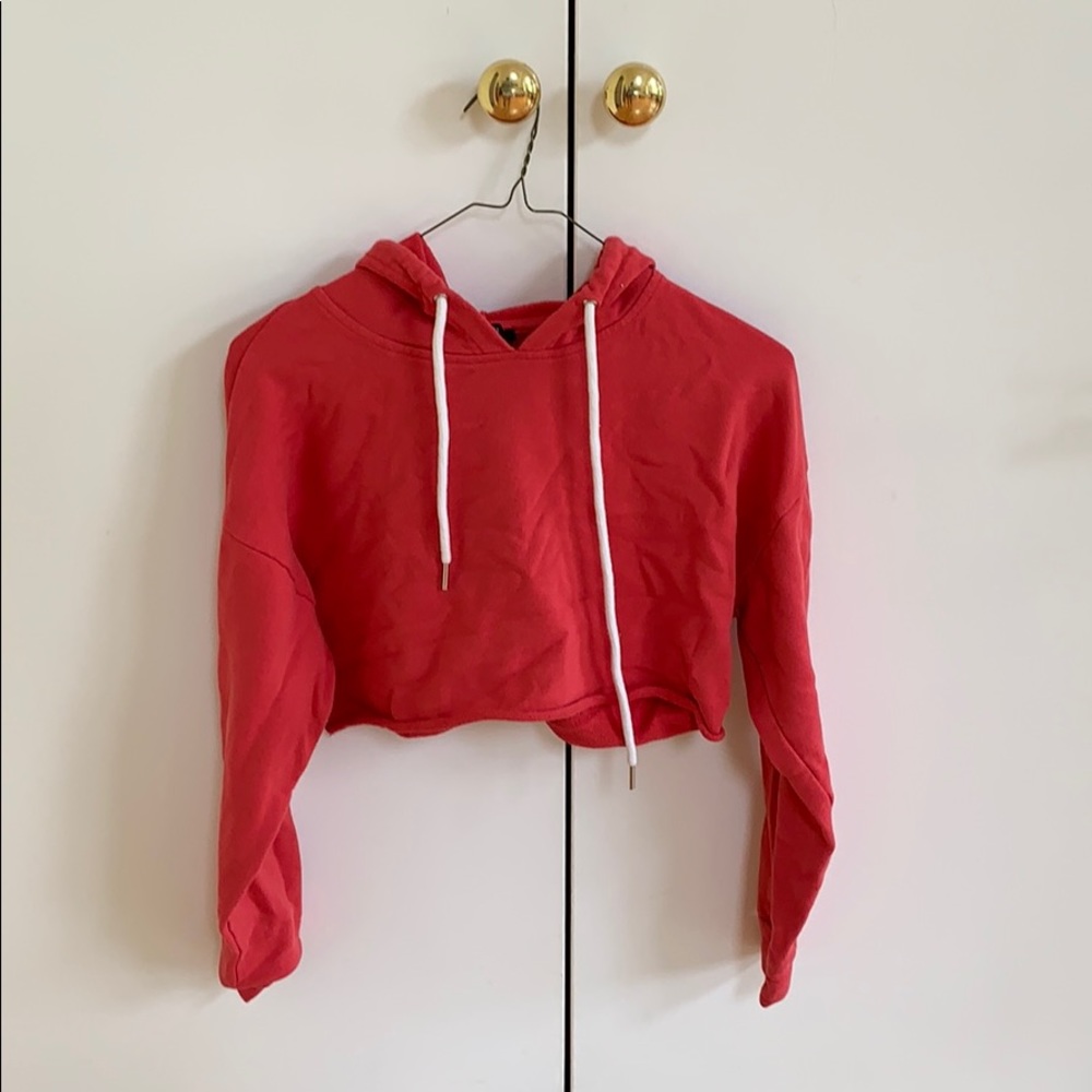 Red Cropped Sweatshirt